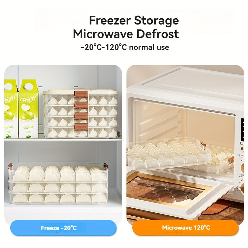 Непроницаемая многоуровневая коробка для хранения пельменей и вонтона - штабелируемый органайзер для морозильника для домашних кухонь.