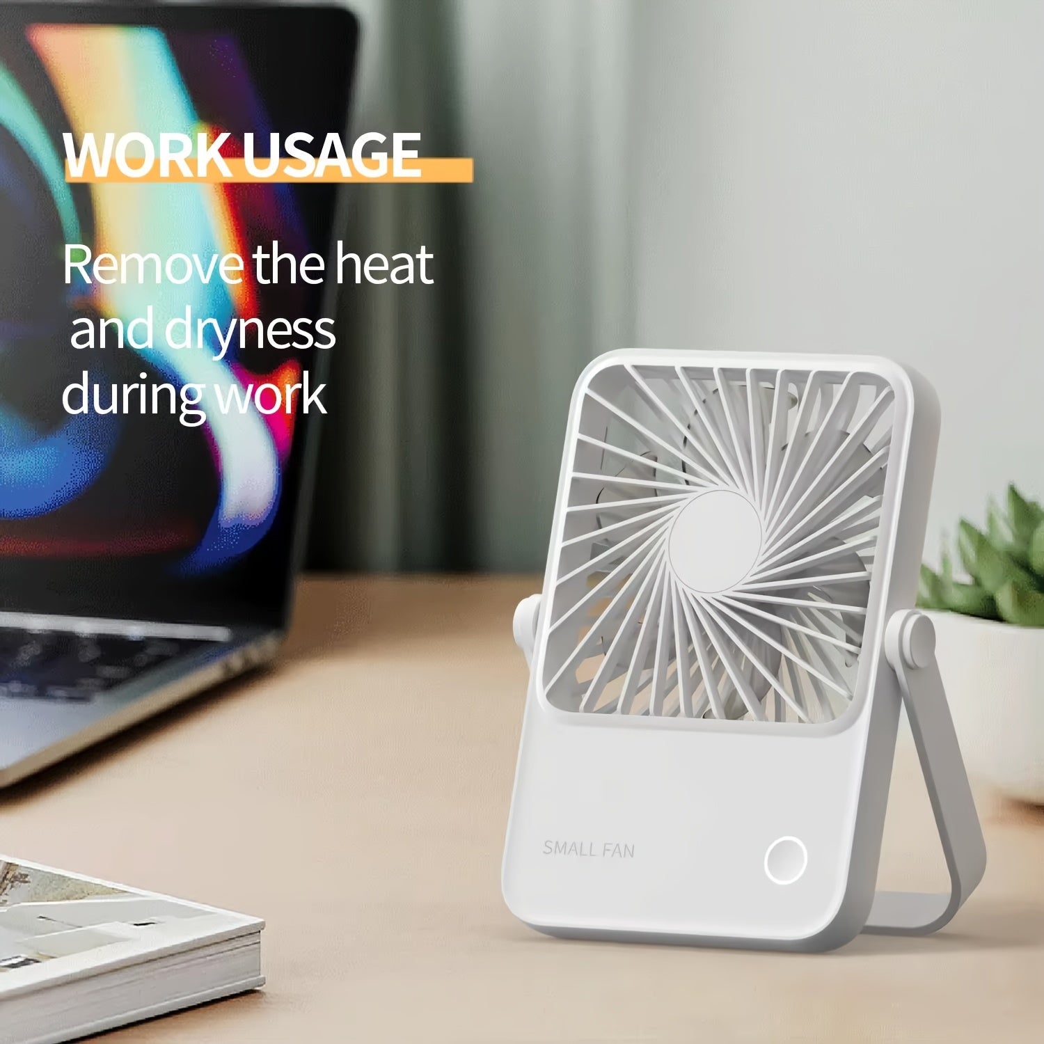 Mini Portable USB Fan Rechargeable Silent Desktop Wall Mount High-Speed Indoor Outdoor
