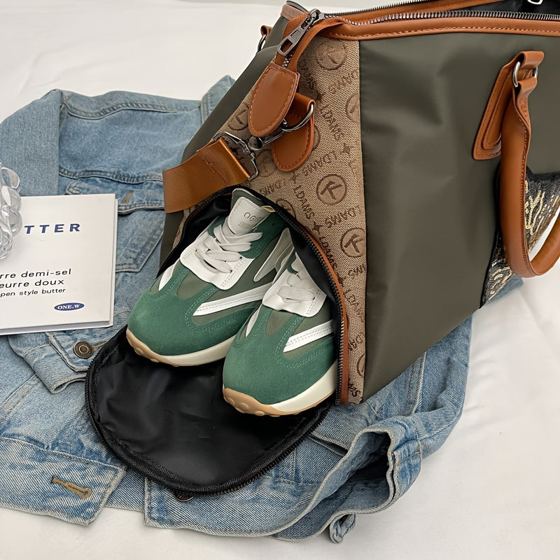 Bolsa de viaje estilo casual de gran capacidad para fitness, yoga, deportes, negro