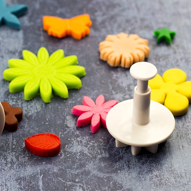 Set of 33 Flower Butterfly Leaf Cookie Cutters and Stamps for Baking and Fondant