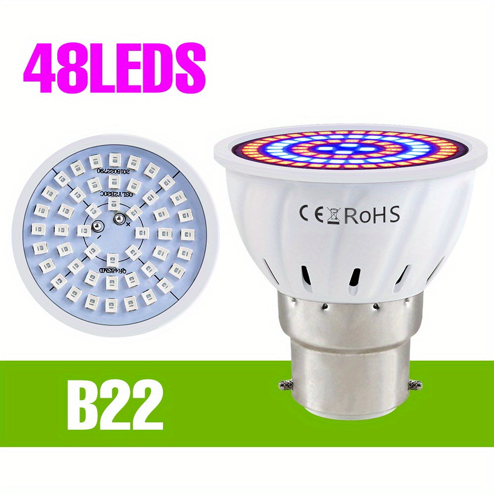 E27 LED Grow Light Bulb Full Spectrum Hydroponic Indoor Plant Lighting Red Blue UV IR 48/60 LEDs