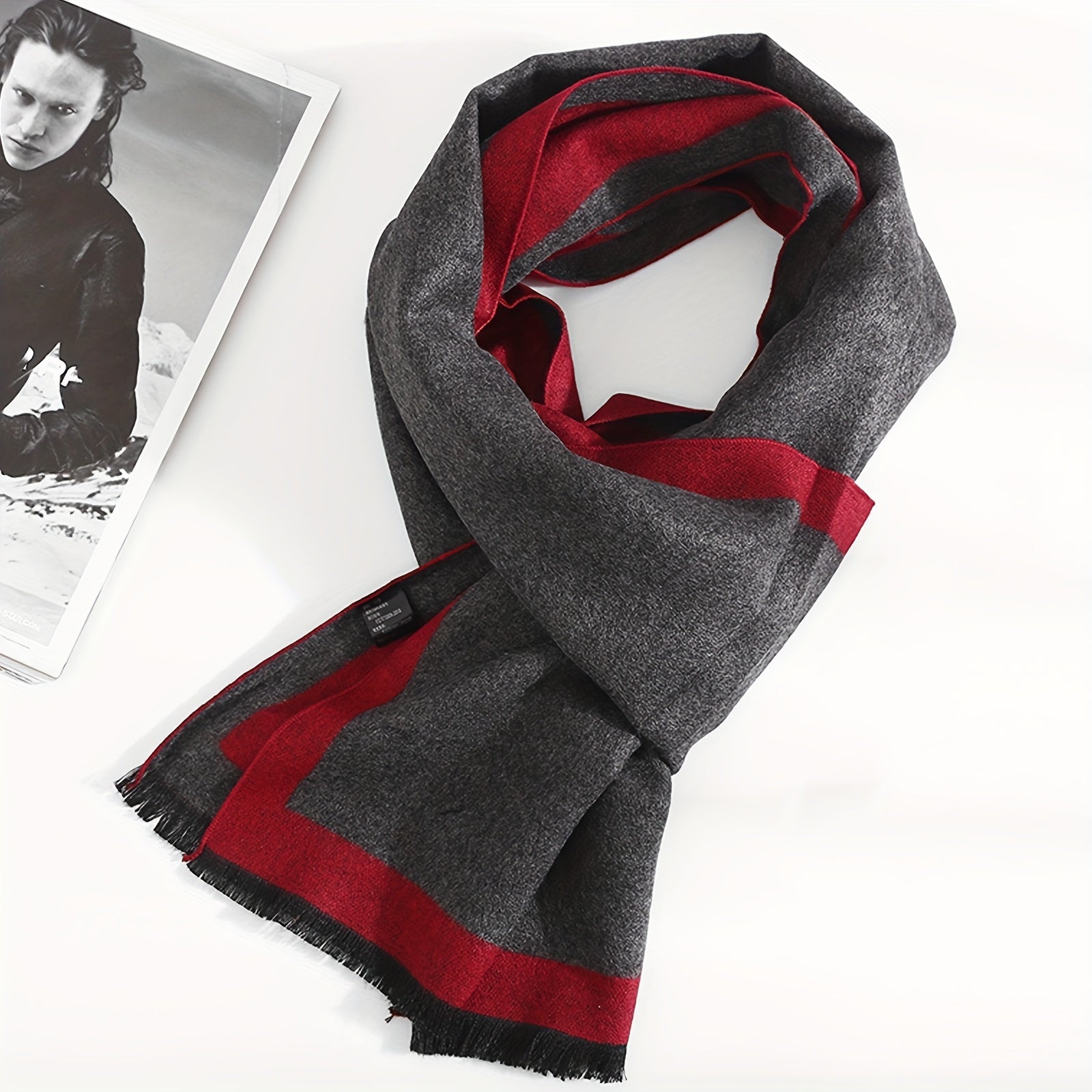 Men's Stylish Scarf 180x30cm Winter Travel Essential Gift