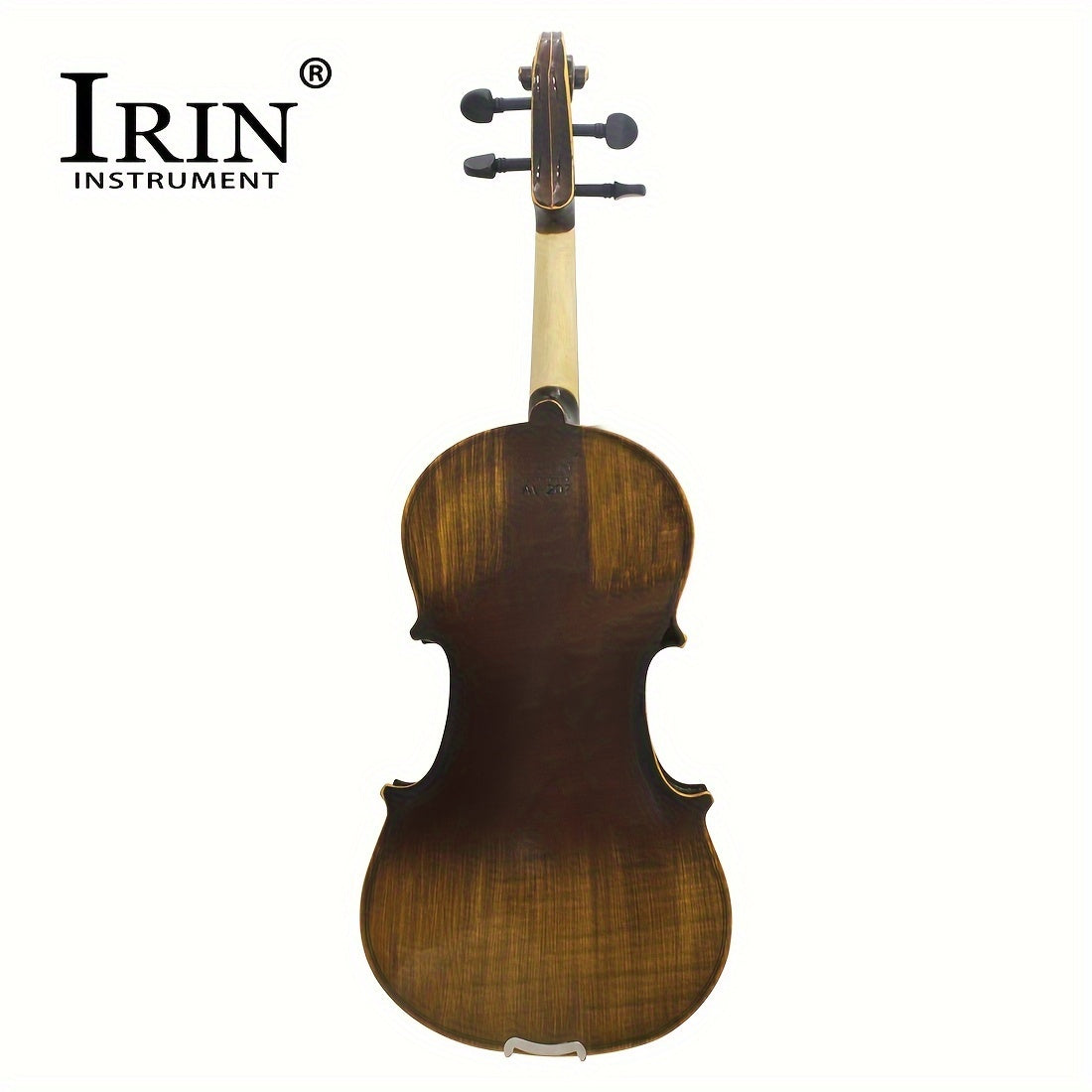 Glossy Basswood Violin with Deep Brown Finish, Precision Pegs, Lightweight Durable Design