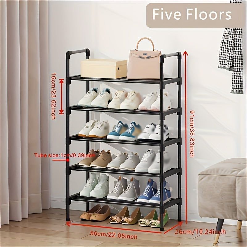 Metal Shoe Rack 4/5 Tiers Stackable Detachable Large Capacity Organizer