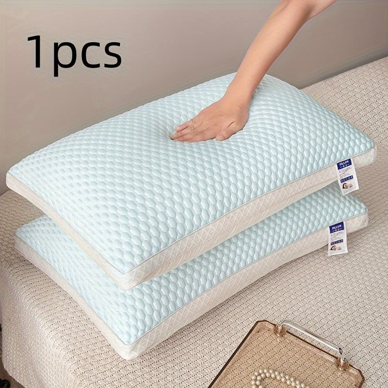 Голубая вязаная сатиновая подушка для шеи для охлаждающей поддержки, отводящая влагу, моющаяся в машине