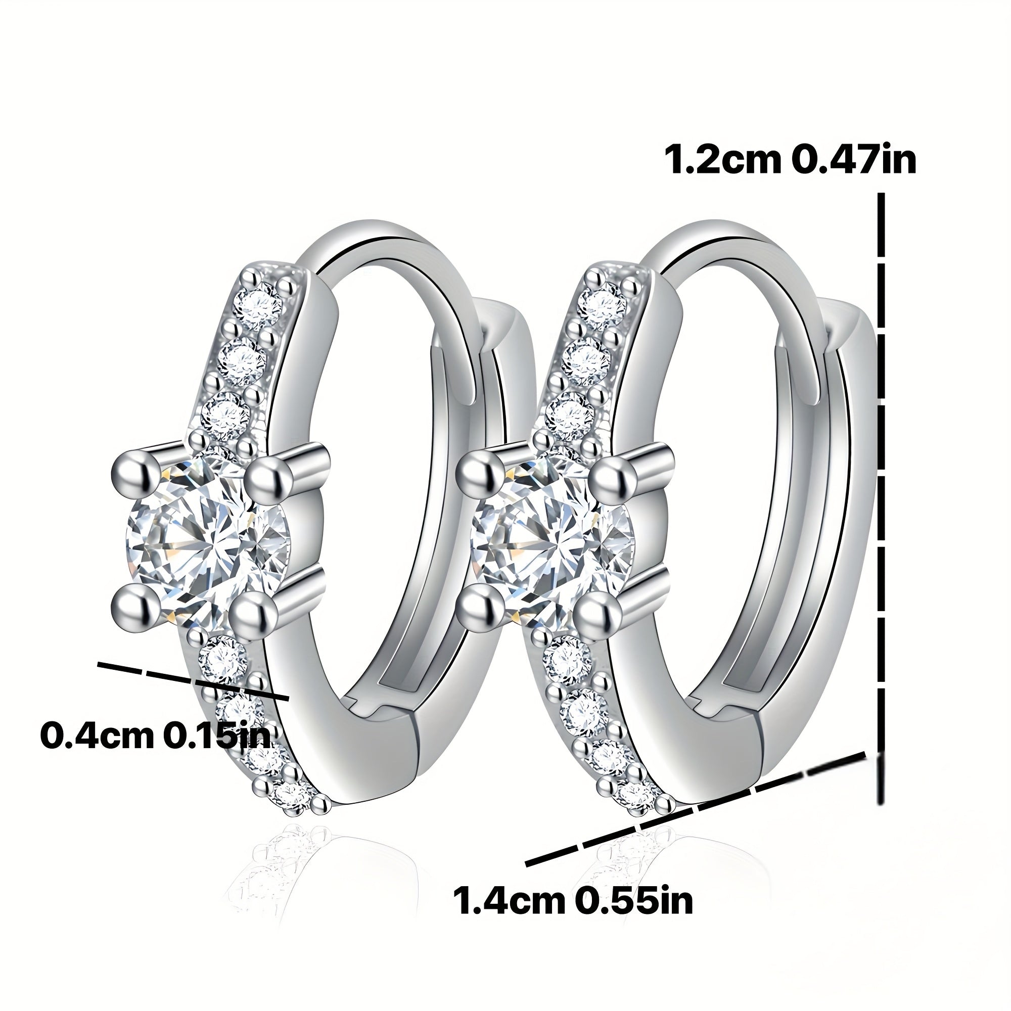 Retro-Inspired S925 Silver Earrings Rhinestone Round Hollow Center Jewelry for Women
