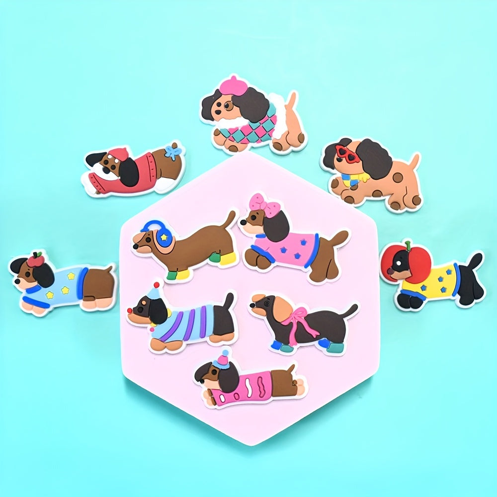 10 Pcs Plastic Dachshund Shoe Charms Dog Shoe Accessories for Sandals