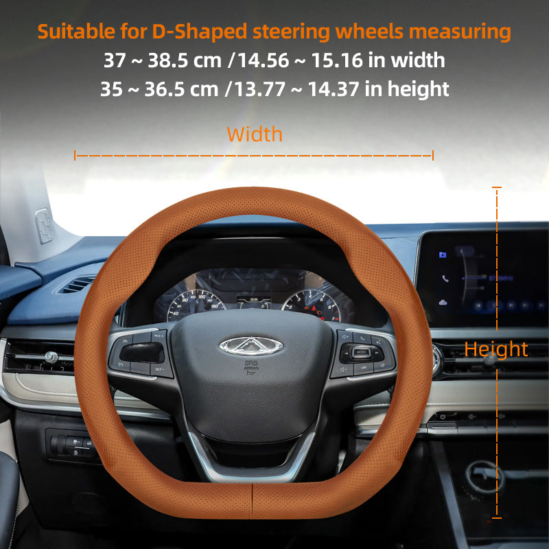 Universal Leather Steering Wheel Cover Breathable Thin Car Accessory Black Burgundy Brown