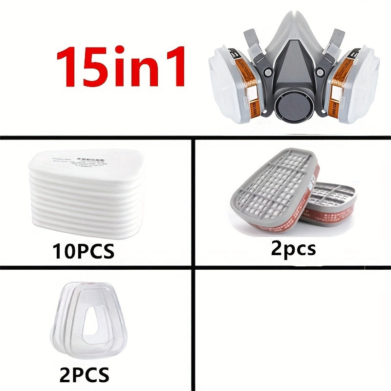 Reusable Chemical-Resistant Half Face Mask Hypoallergenic Plastic Dust Respirator