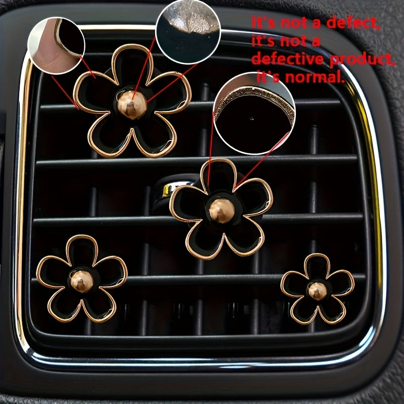 Women Small Daisy Flower Car Air Freshener Clip Set Decorative Air Outlet Accessories