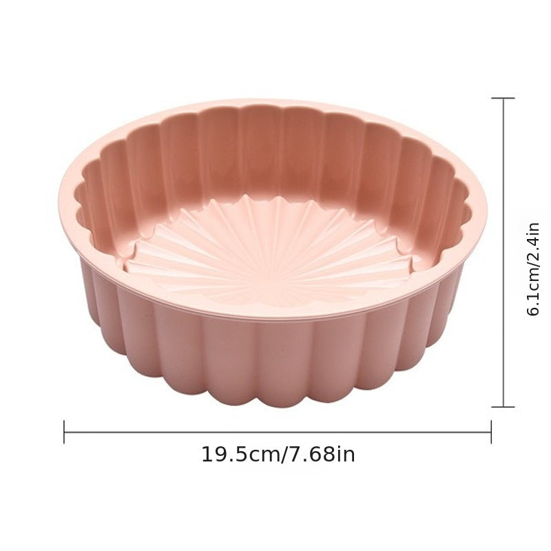 Silicone Cake Pan 7.68x2.4 Inches for Cheesecake Brownie Tart Pie Reusable