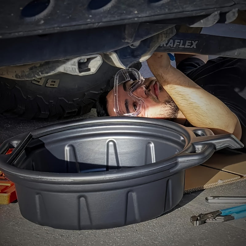 Plastik moyni ushlab turish uchun idish va chiqindi moyni yig'ish uchun asboblar qutisi