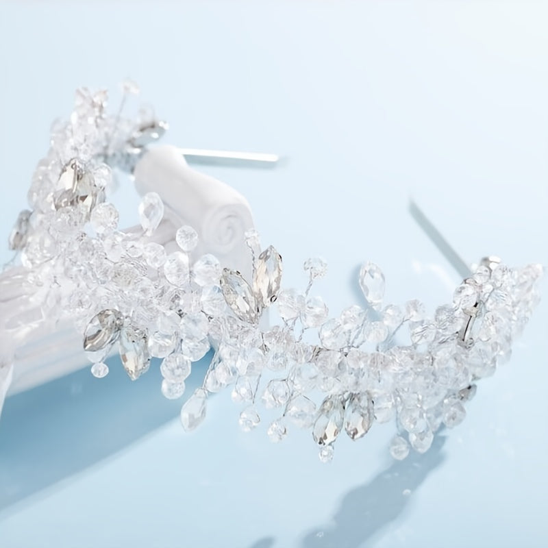 Women's Rhinestone Headband Tiara Bridal Hair Accessory for Weddings and Parties