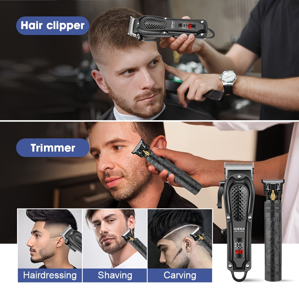 Kit de corte de cabello inalámbrico con pantalla LED para hombres