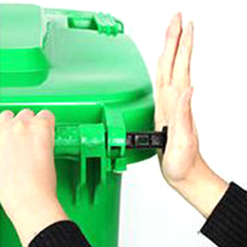 Turli o'lchamlardagi universal wheelie bin qopqog'lari uchun bardoshli plastmassa g'ildirak pinlari.