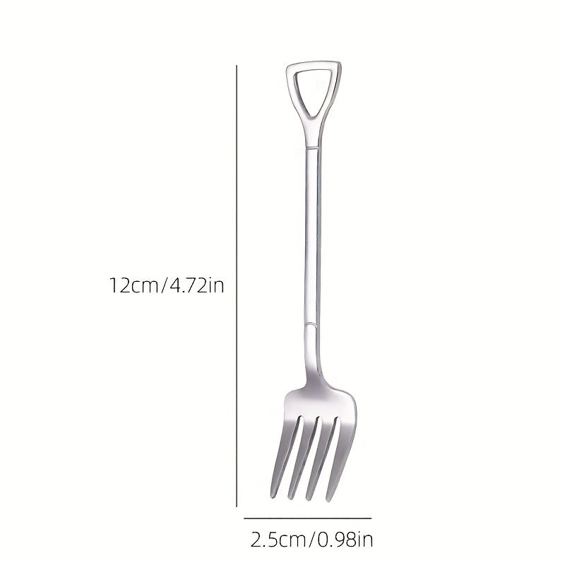 Set of 4 Stainless Steel Fruit Cake Dessert Forks Creative Shapes Dishwasher Safe Kitchen Tableware