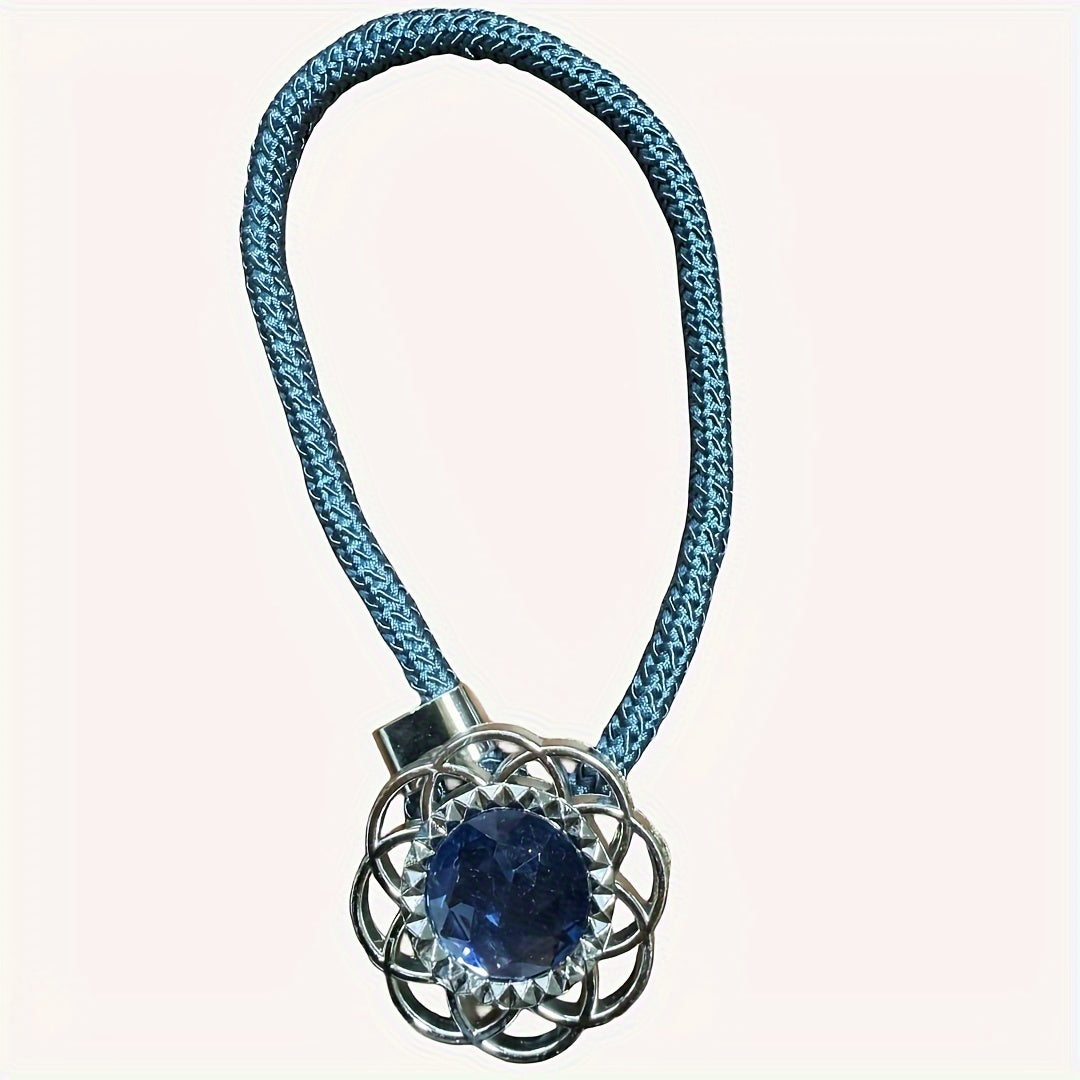 2 ta Rangli Qimmatbaho Toshli Pardalar Tashuvchilari, Moslashuvchan Kamarlar va Saqlash Sumkasi bilan Nafis Shaffof Pardalar Tashuvchilari, Hashamat Qo'shish uchun Zamonaviy Deraza Pardalari Aksessuarlar