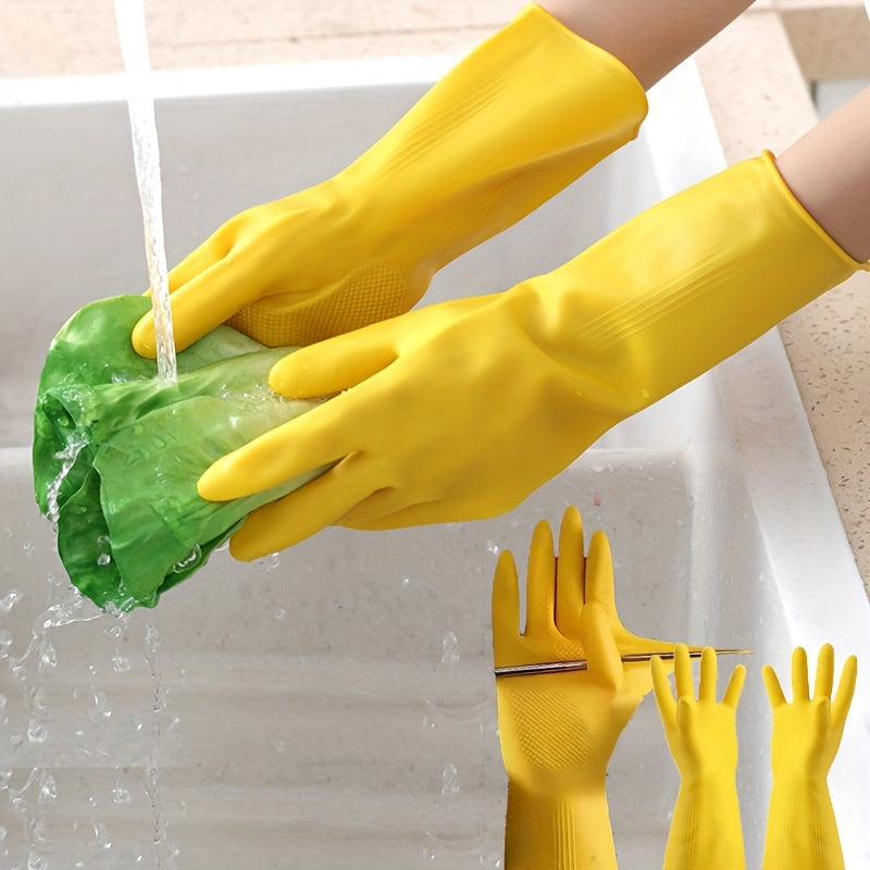 8 Pairs Waterproof Latex Gloves with Non-Slip PVC for Kitchen and Household Tasks