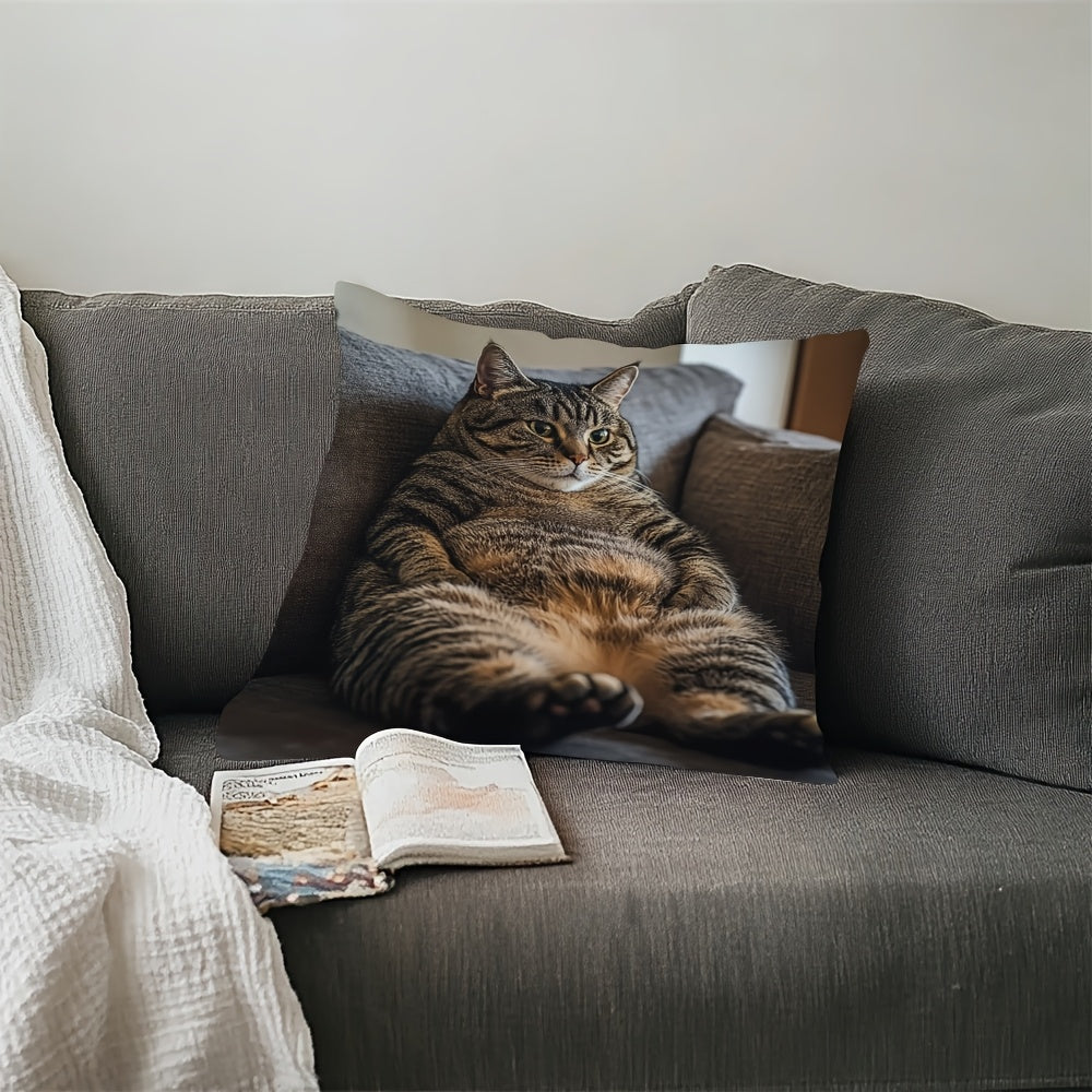 Yumshoq Plush Matoli Chic Mushuk Divan Yostiq Qopqog'i - Uy va Yotoqxona uchun Zamonaviy Bezak Qopqog'i, Ideal Bayram Hediye (Yostiq Kiritilmagan)