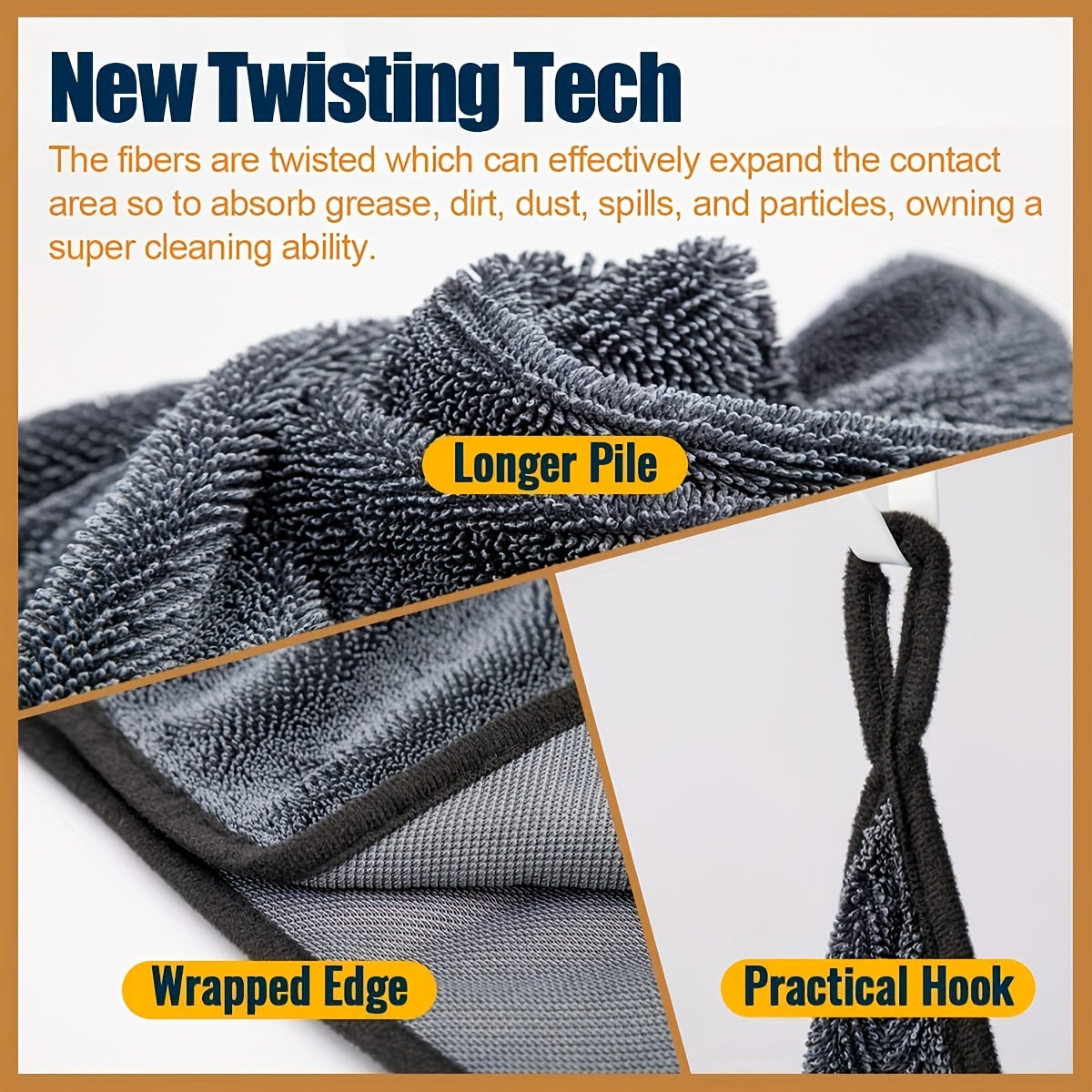 Katta Mikroto'qima Quruq Sochiq: Suvni yaxshi singdiradi, To'zg'unsiz, Chiziqsiz, Minimal To'kilish, Zamonaviy Dizayn, Uy, Oshxona, Ochiq Havoda, Hammom va Tualetda foydalanish uchun ko'p funksiyali.