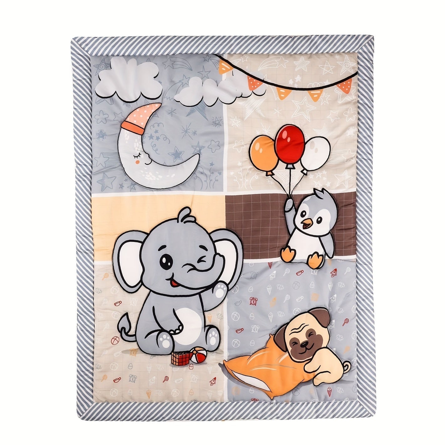 Baby Toddler Blanket All-Season Soft Quilt Elephant Penguin Design 83x107cm