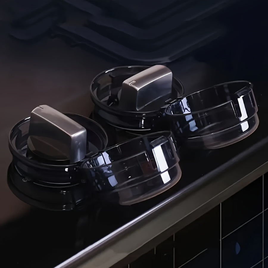 Set of 6 Clear Plastic Gas Stove Knob Covers Dustproof and Slip-Resistant