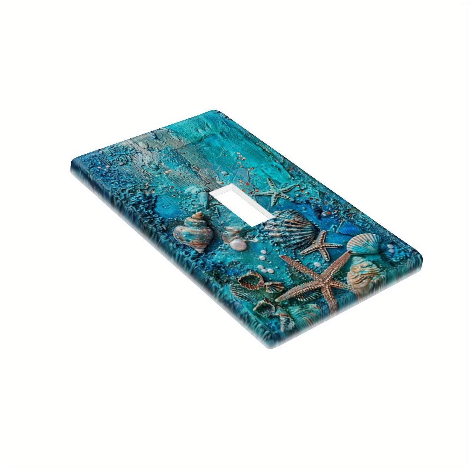Blue Ocean Starfish and Seashell Switch Cover for Bedroom Kitchen Bathroom Decor