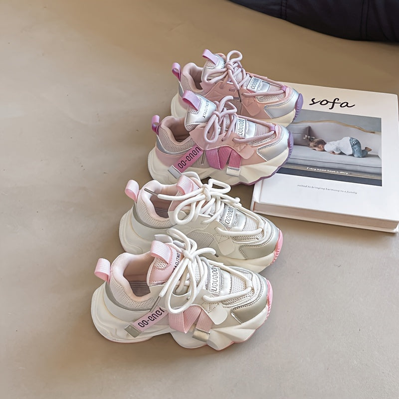 Kids' Breathable Low Top Sneakers for Girls Sport Casual Hiking Rubber Sole