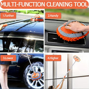 120.65cm Microfiber Car Wash Brush Set Long Handle 2-in-1 for Cars Trucks SUVs Boats