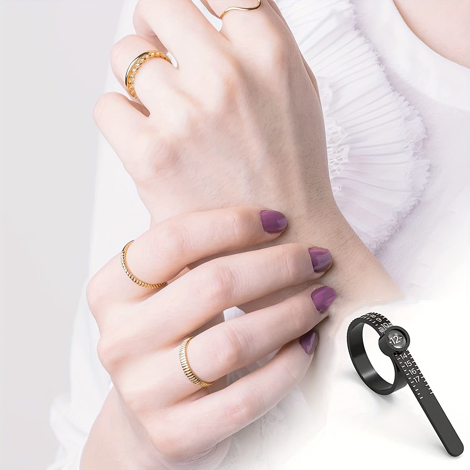 Soft Ring Sizer Tool with Magnifying Glass for Accurate Jewelry Sizing US Sizes 1-17