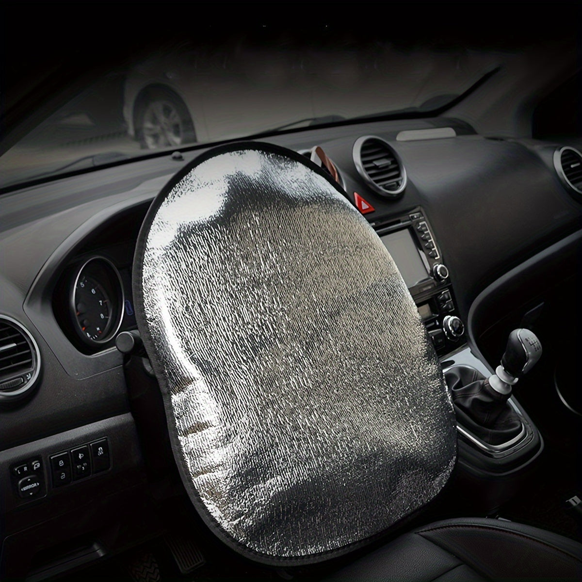 Universal Car Steering Wheel Sunshade Cover UV Heat Reflective PP Material