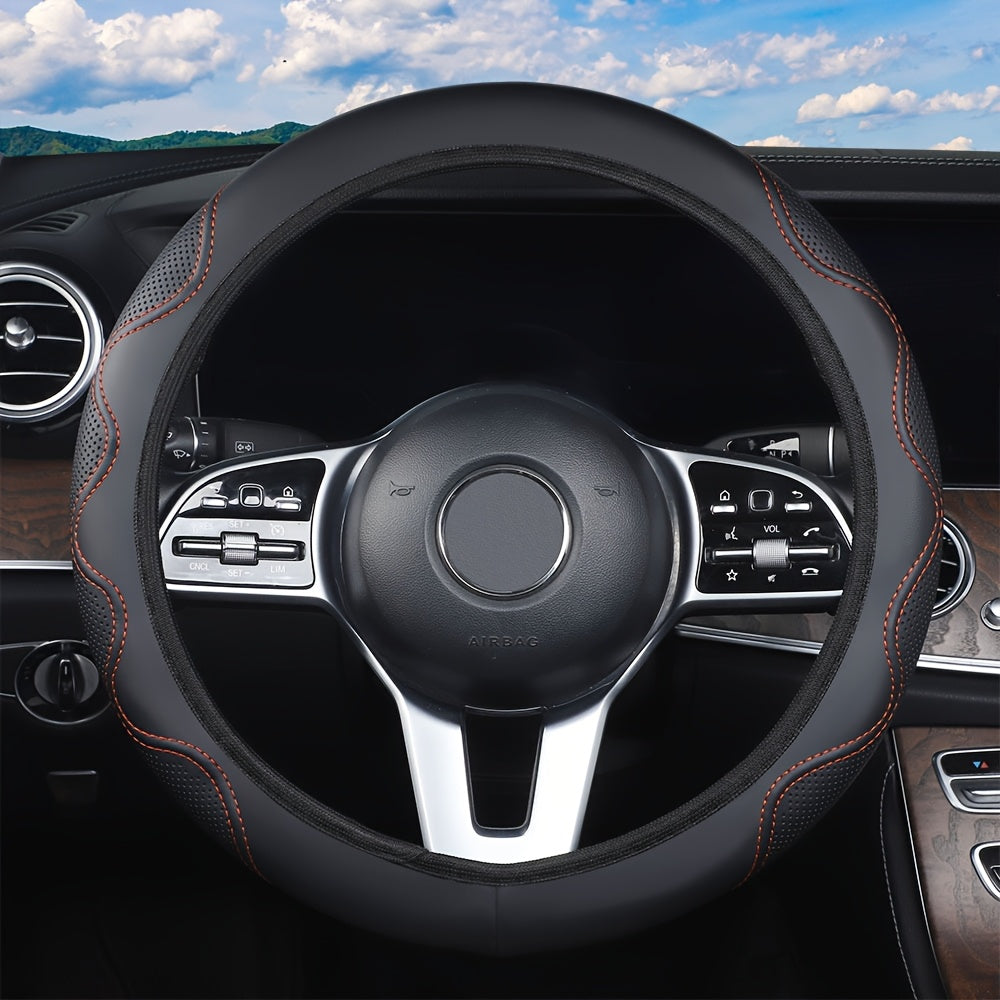 Universal Steering Wheel Cover Embossed Anti-Slip All-Season Car Interior