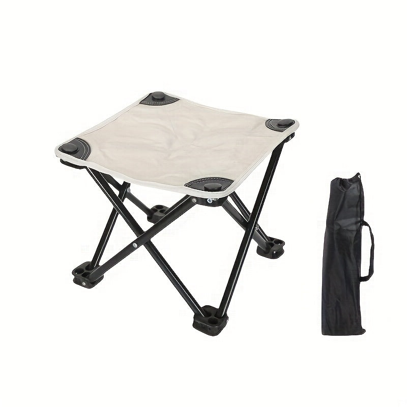Foldable Black Camping Chair with Carry Handle, Lightweight and Sturdy