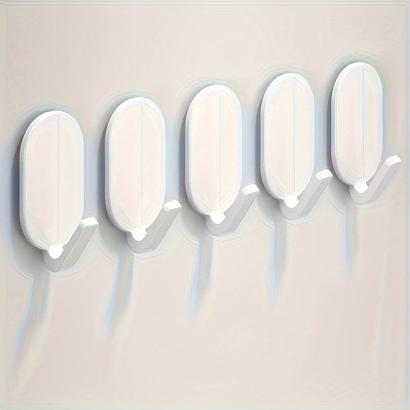 Heavy Duty Adhesive Hooks for Bathroom Wall Mounting Set of 5