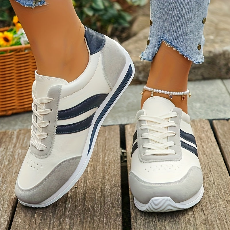 Women's Casual Sneakers Synthetic Upper Color-Blocking Breathable Shoe