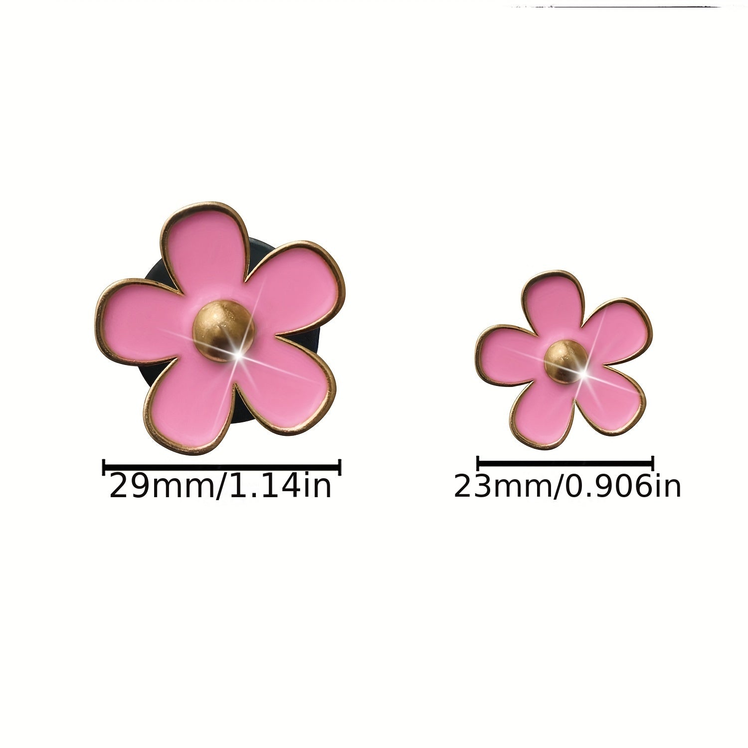 6 dona pushti va oq rangli daisy gulining avtomobil ventilatsiya bezaklari uchun havo tozalash kliplar, aromatizatsiya planshetlari