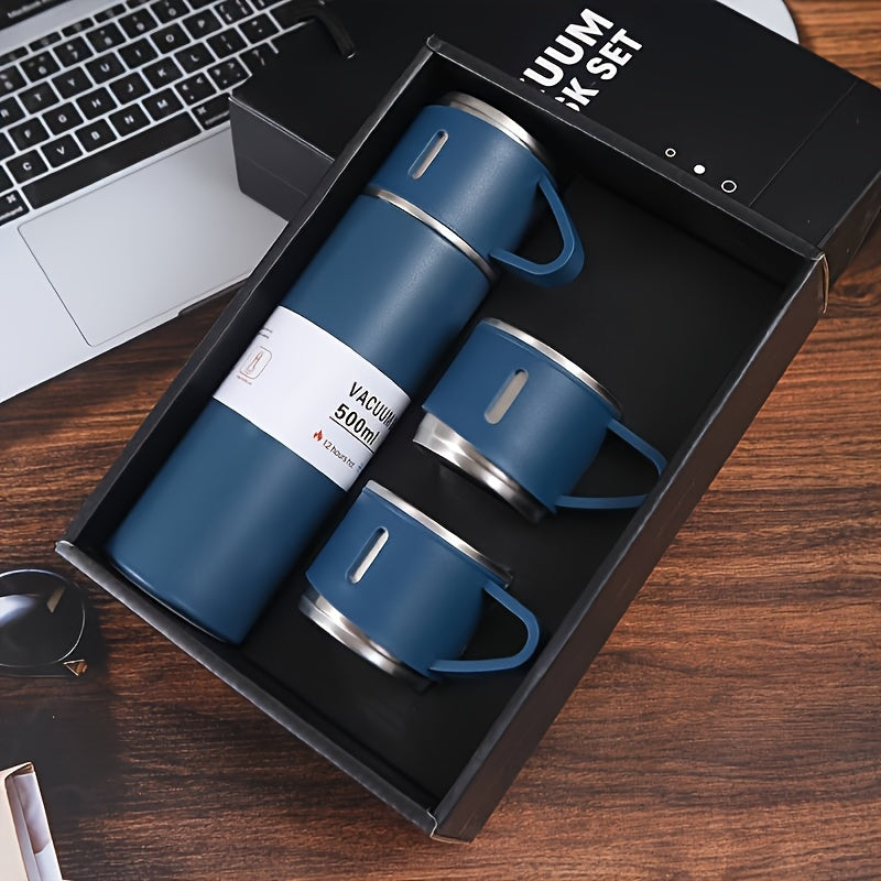 Set of Thermos Cups Stainless Steel 500Ml Hot Cold Beverages Travel Camping