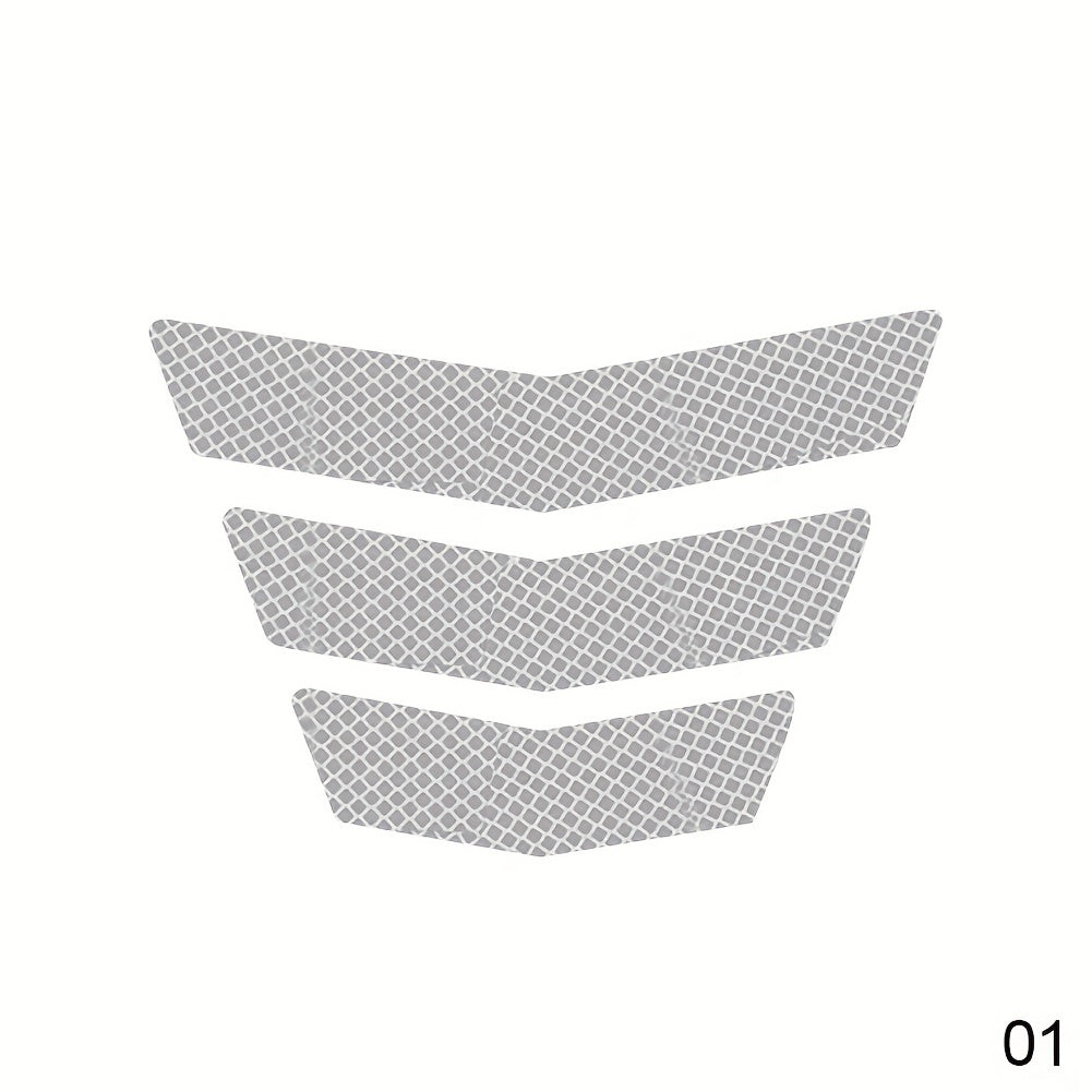 3pcs Reflective Motorcycle Stickers Warning Ladder Arrow Tail Wing Bumper Tape