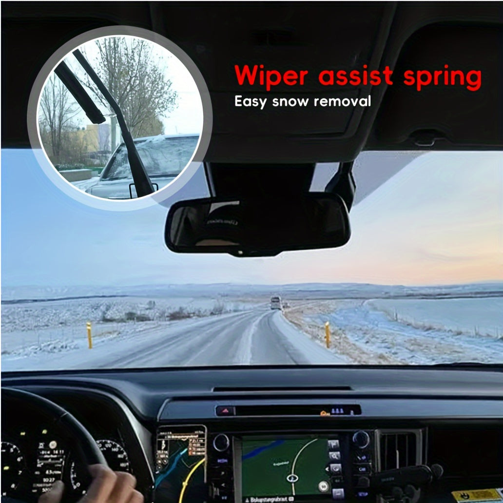 Universal Fit 2-Piece Car Wiper Arm Spring Enhancer Set Black Easy to Install