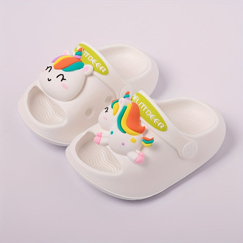 Unisex Kids Clogs with Unicorn Pattern Non-Slip Soft EVA Sole for Outdoor Activities