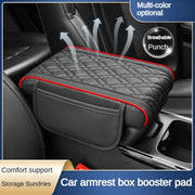 Universal PU Leather Car Center Console Pad with Phone Pocket and Elastic Sponge