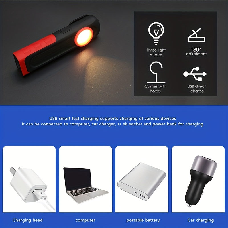Auto Repair LED Inspection Light with USB Flashlight for Car Detailing