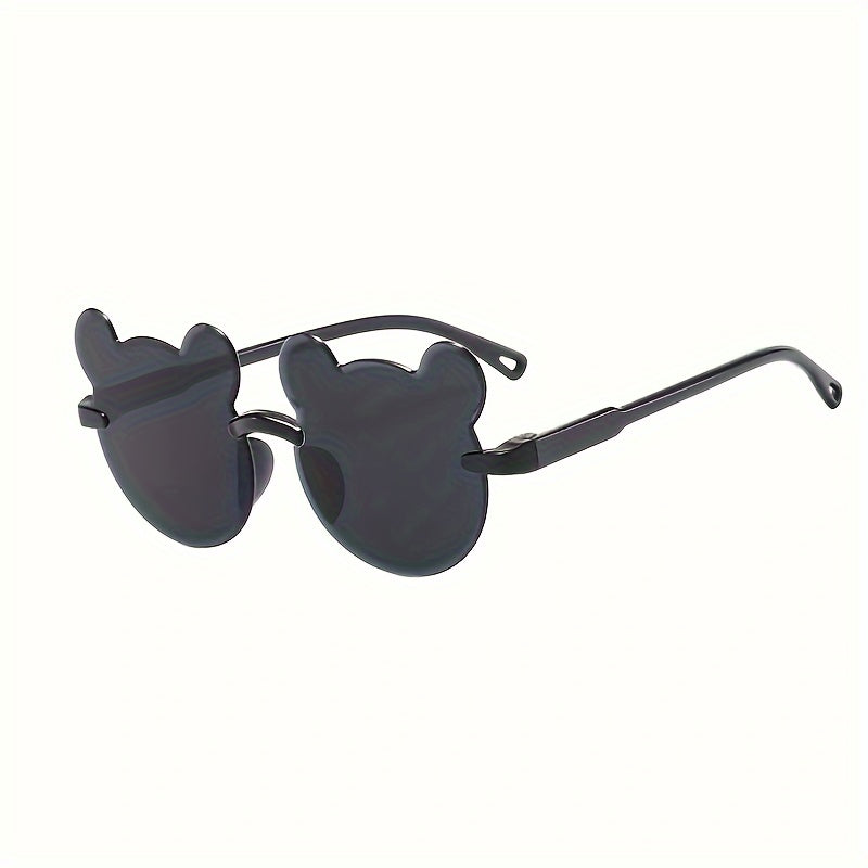 Set of 4 Teen Fashion Glasses Heart and Bear Ear Shapes White and Black Durable PC Frames