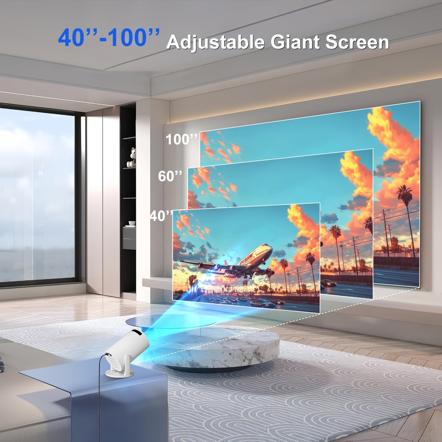 Small Portable Projector for Home Cinema and Parties with Built-in Speakers