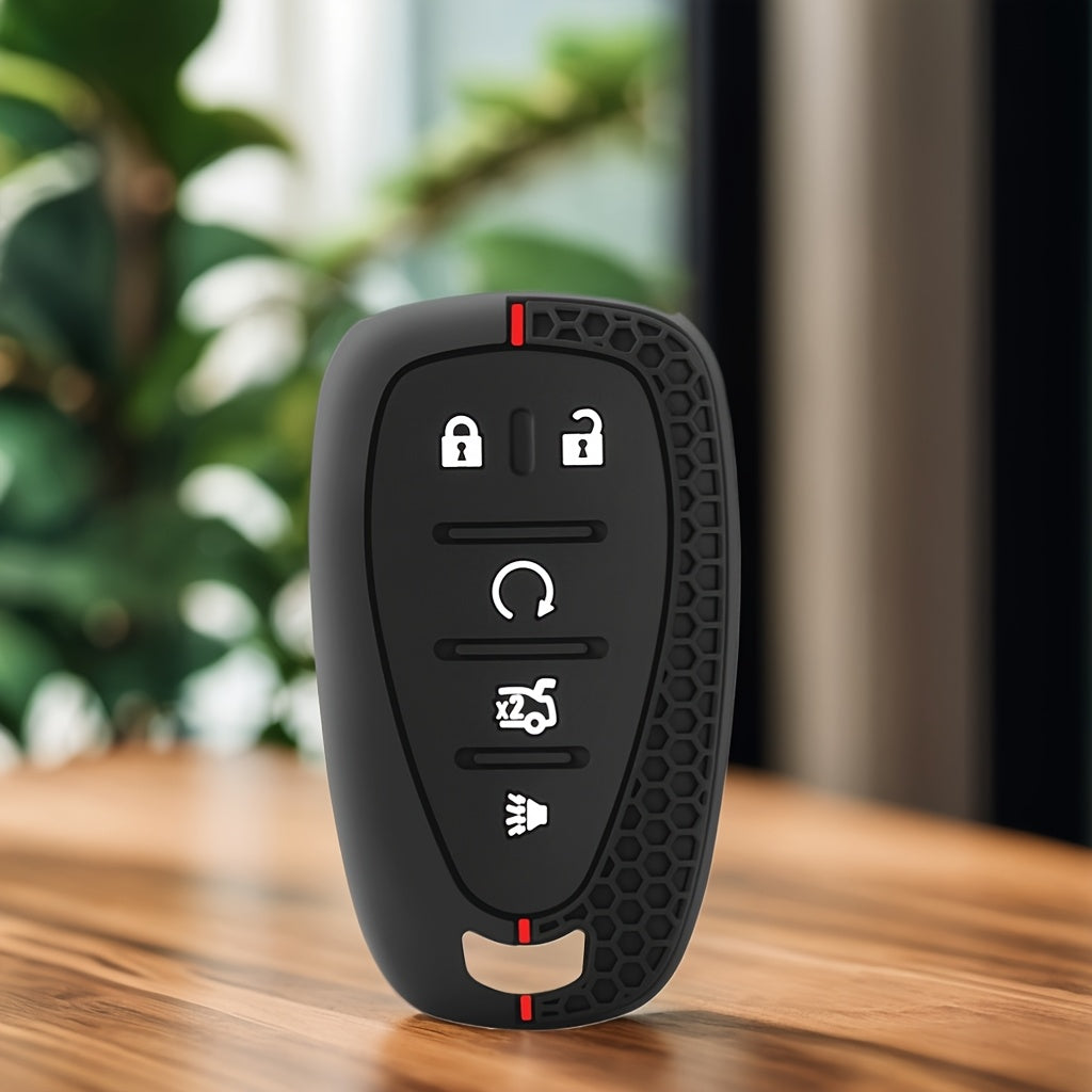 Silicone Car Remote Case for Chevrolet Keys with Keychain Holder