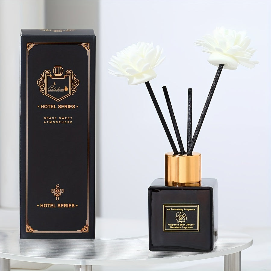 Glass Diffuser with Golden Cap and Spice Scent for Home Decor and Gifts