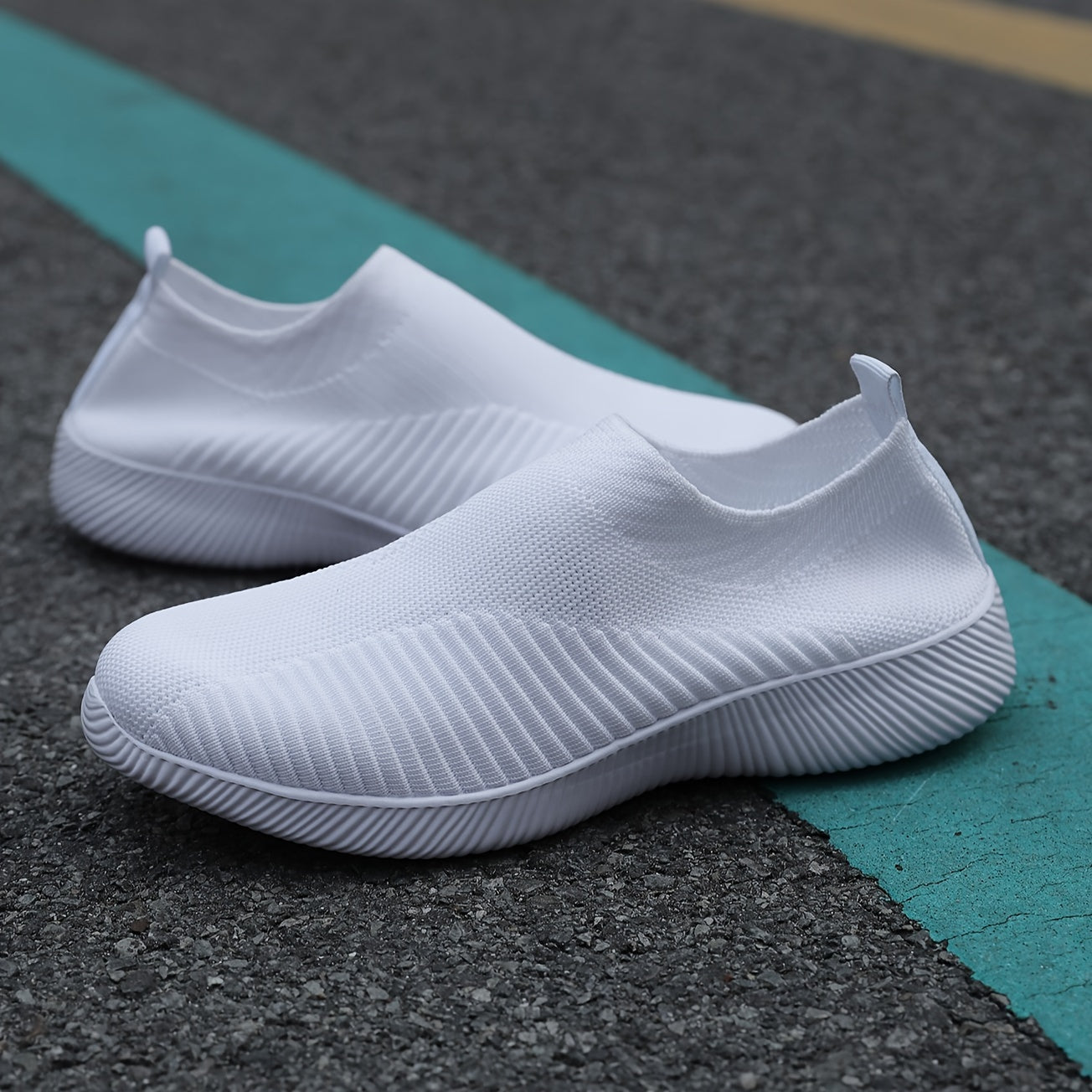 Women's Breathable Woven Sneakers, Lightweight, Plus Size Running Shoes