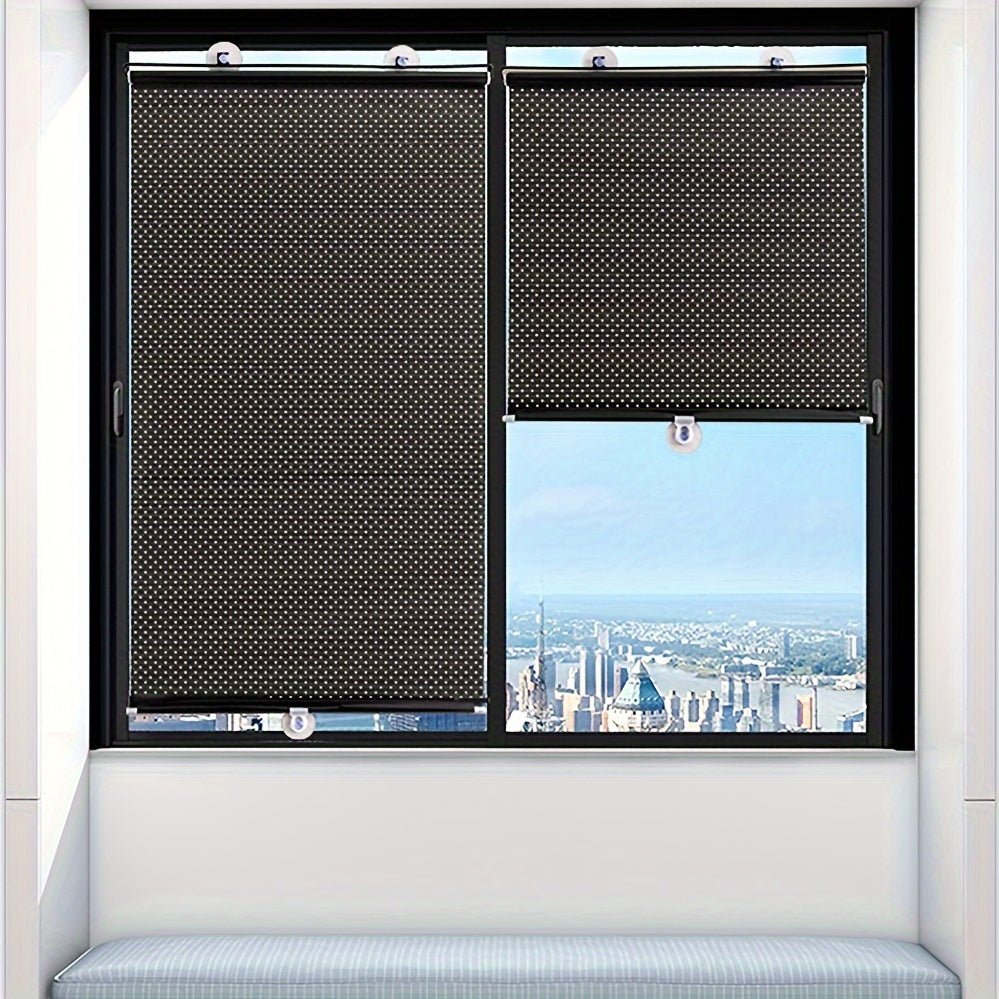 Portable Waterproof Roller Blind Shade with Suction Cups for Windows and Outdoor Use
