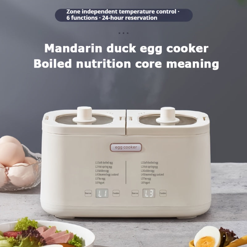 Регулируемый белый пароварка для яиц с большой емкостью и множеством настроек вкуса