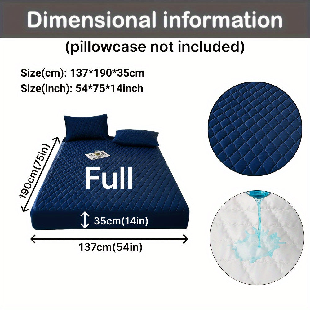 Waterproof Mattress Protector Breathable Dustproof Quilted Bed Cover in White Dark Blue Green Gray